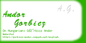 andor gorbicz business card